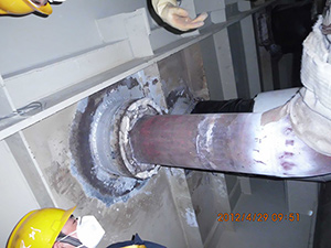 穿墙膨胀节施工现场